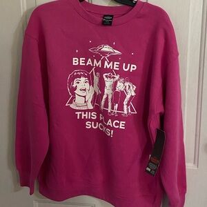 STRANGER THINGS LADIES BEAM ME UP SWEATSHIRT SZ 4/6 (RUNS LARGE)SMALL
